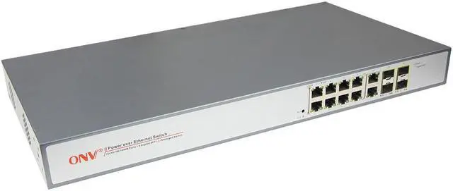 Alt view image 4 of 4 - 130W 14-Port Gigabit Managed PoE Switch 10/100/1000M PoE RJ45 Gigabit SFP ports  ONV-POE33148PFM-at