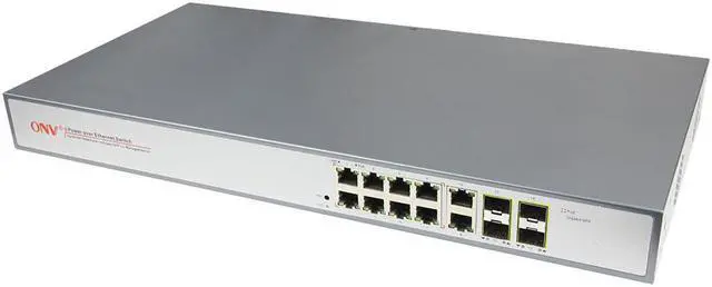 Alt view image 3 of 4 - 130W 14-Port Gigabit Managed PoE Switch 10/100/1000M PoE RJ45 Gigabit SFP ports  ONV-POE33148PFM-at