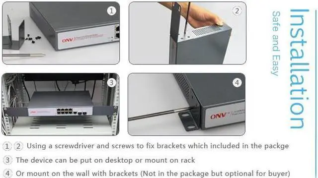 Alt view image 3 of 4 - 10-port Gigabit Managed PoE Switch RJ45 Ethernet/Console Port Gigabit SFP Slots