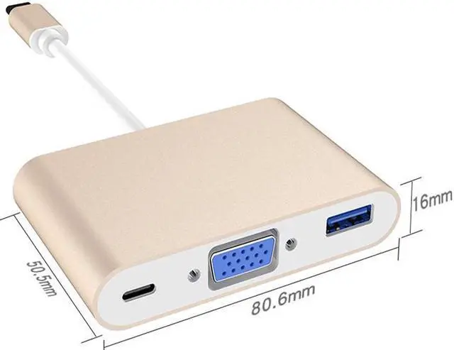 Alt view image 5 of 6 - USB3.1 Type-C to VGA PD USB3.0 Hubs Adapter Docking Video Converter for PC Phone