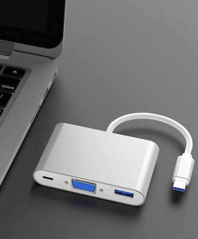 Alt view image 3 of 6 - USB3.1 Type-C to VGA PD USB3.0 Hubs Adapter Docking Video Converter for PC Phone