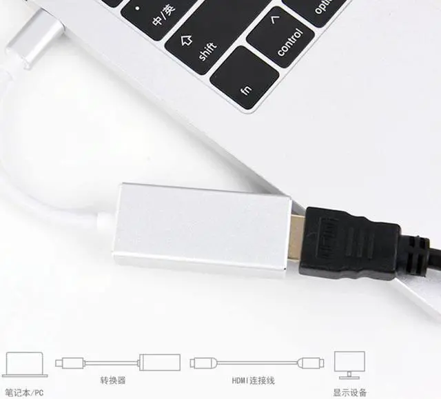 Alt view image 2 of 7 - USB3.1 Type-c to HDMI Digital AV Multiport Adapter Converter for Win 7 8 10 Mac