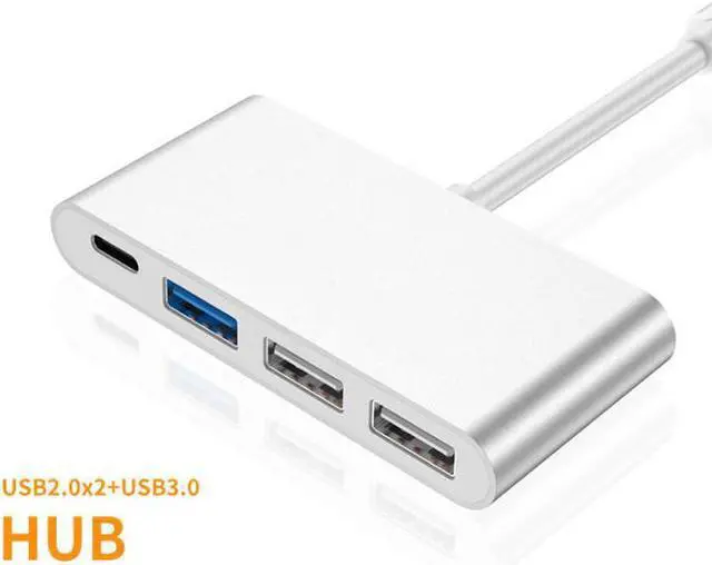 Alt view image 4 of 7 - 4 Port Type-C to USB2.0 USB3.0 Hub OTG PD Charging 10Gbps Adapter for Macbook