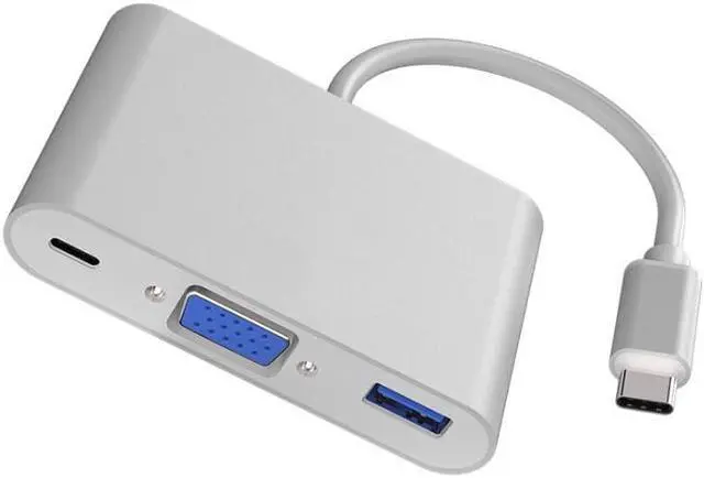 Alt view image 2 of 6 - USB3.1 Type-C to VGA PD USB3.0 Hubs Adapter Docking Video Converter for PC Phone