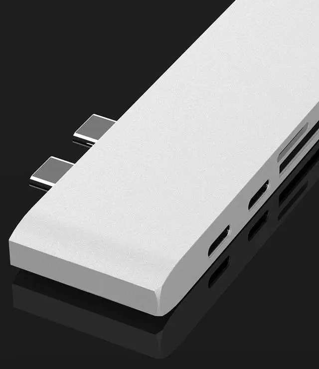 Alt view image 7 of 7 - Double Type-C HUB USB3.0 USB-C Data PD Charging HDMI Docking Station Adapters