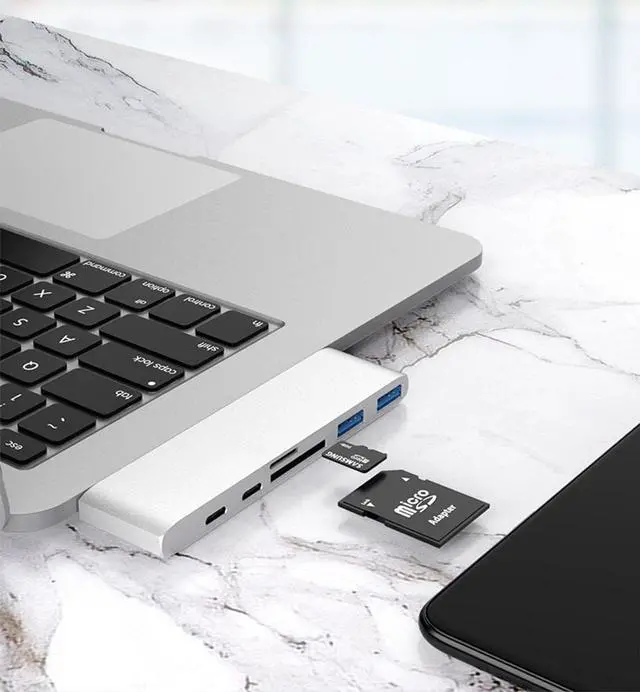 Alt view image 5 of 7 - Double Type-C HUB USB3.0 USB-C Data PD Charging HDMI Docking Station Adapters