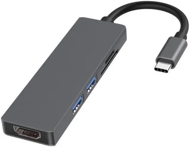 Alt view image 3 of 7 - 5-in-1 Usb Hubs Type C to USB3.0 HDMI SD TF Type-C Docking Station Plug and Play