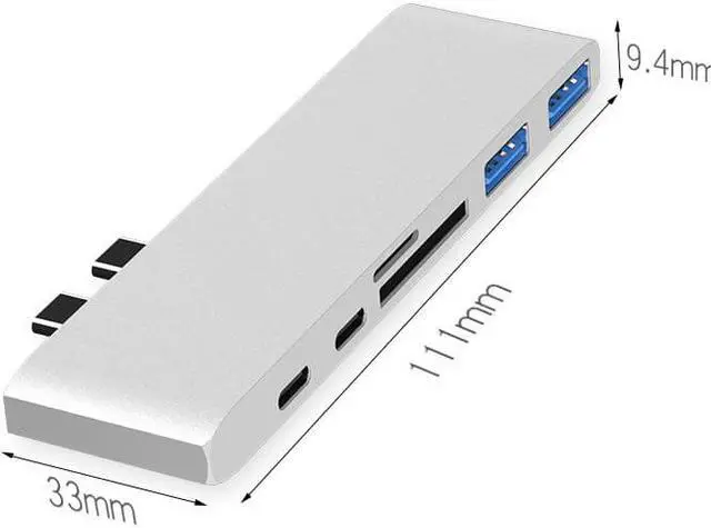 Alt view image 2 of 7 - Double Type-C HUB USB3.0 USB-C Data PD Charging HDMI Docking Station Adapters