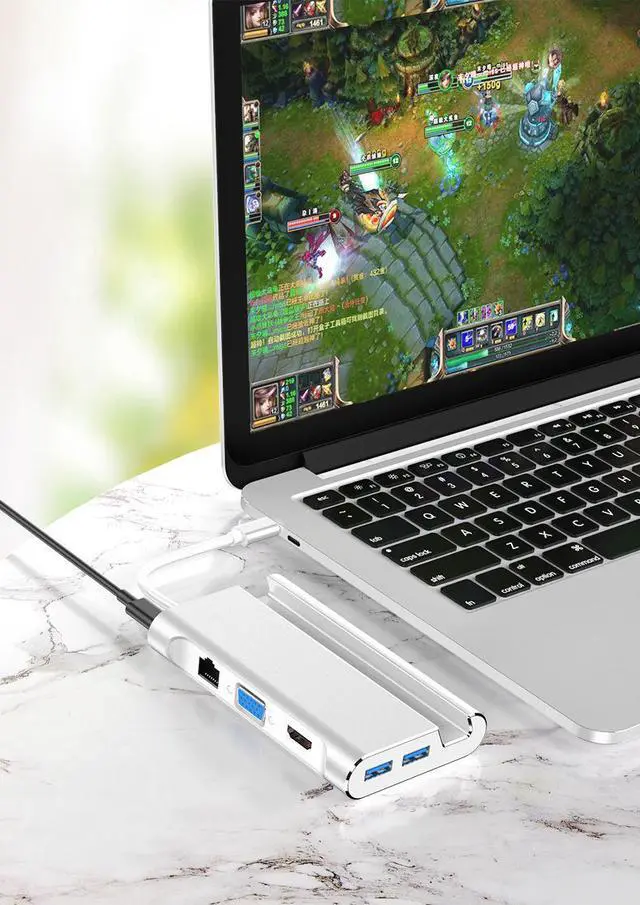 Alt view image 6 of 7 - 7-in-1 Type C HDMI VGA Adapters Hubs USB3.0 RJ45 PD3.0 USB Docking Station