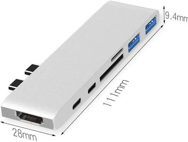Alt view image 4 of 7 - Double Type-C Adapters To HDMI USB3.0 PD SD/TF Hubs for 4K Projector USB Flash