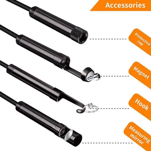 Alt view image 4 of 7 - Inskam113-2 Dual-lens 10M 4.3-inch Large Screen Borescope HD 1080P Hard Wire  + IP67 Waterproof for Car Sewer Air Conditioner Mechanical Maintenance-10M