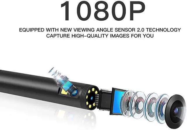 Alt view image 6 of 7 - F280-8mm-10m Handle WIFI Endoscope Camera Dual Camera Lens 1080P 10M IP68 Waterproof Hard Wire 8mm 9 LED Borescope Camera For Android IOS