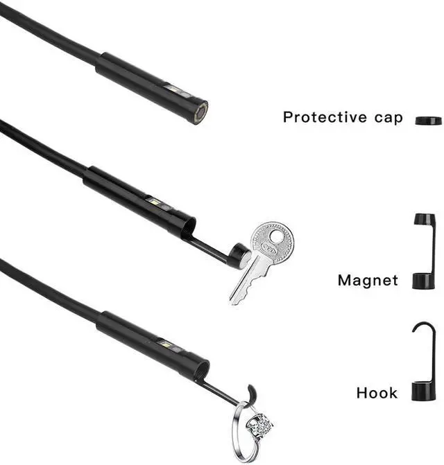 Alt view image 5 of 7 - F280-8mm-5m WIFI Endoscope Dual Camera Lens WIFI Inspection Endoscope HD1080P 2M IP68 Waterproof Hard Wire Wireless 8mm 9 LED Borescope Camera For Android IOS Mac
