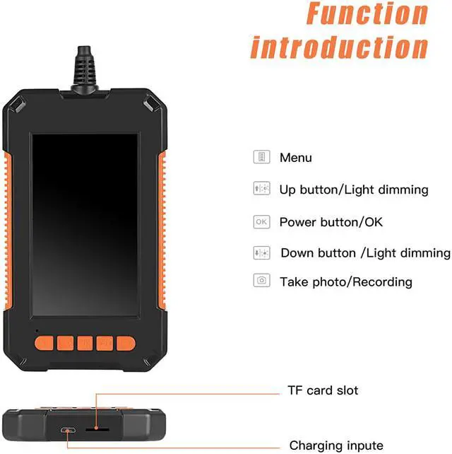 Alt view image 4 of 7 - P40-3.9mm-2m  HD1080P 3.9MM Lens Screen Inspection Endoscope Camera 2600mAh IP67 Waterproof Borescope 4.3 inch IPS Screen Car Monitor 6LED