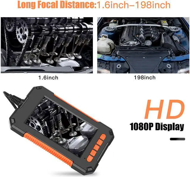 Alt view image 3 of 7 - P40-3.9mm-2m  HD1080P 3.9MM Lens Screen Inspection Endoscope Camera 2600mAh IP67 Waterproof Borescope 4.3 inch IPS Screen Car Monitor 6LED