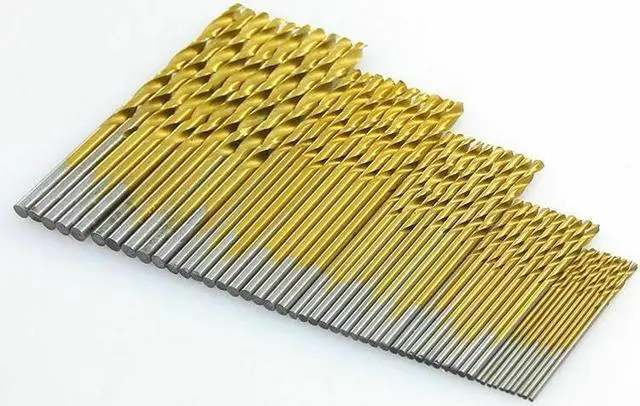 Alt view image 7 of 7 - NEW 50x 1/1.5/2/2.5/3mm HSS High Speed Steel Drill Bit Set Tools Titanium Coated