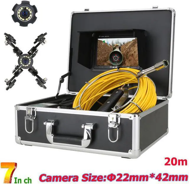 Main image of VisiPower Draining plumbing Wire inspection 7" Monitor Pipe Inspection Video Camera,IP68 HD Drain Sewer Pipeline Industrial Endoscope Borescope with 12PCS LED Lights,Cable Length 20m/65ft