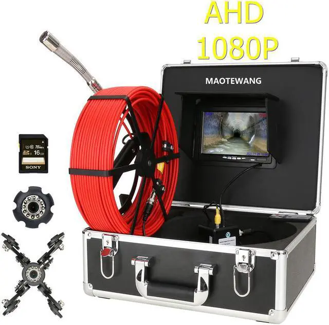 Main image of Draining plumbing,Wall,Wire inspection/ Sewer Pipe Inspection Camera/Pipeline Industrial Endoscope/7" Monitor/DVR video recording/12PCS LED Lights /16GB SD Card/8 hours continuous use/20m Cable length