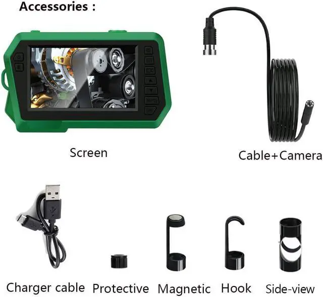 Alt view image 2 of 7 - VisiPower Wifi Dual Lens Pipe Borescope,For car repair,home appliance maintenance,wall struture,sewer inspection,4.3'' IPS Screen Endoscope HD1080P+6 pcs Leds,IP67,Cable Length 5m/16.4ft  Camera