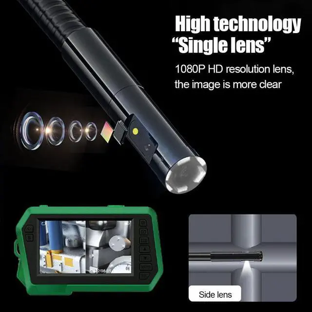 Alt view image 4 of 7 - VisiPower Wifi Dual Lens Pipe Borescope,For car repair,home appliance maintenance,wall struture,sewer inspection,4.3'' IPS Screen Endoscope HD1080P+6 pcs Leds,IP67,Cable Length 10m/32.8ft  Camera
