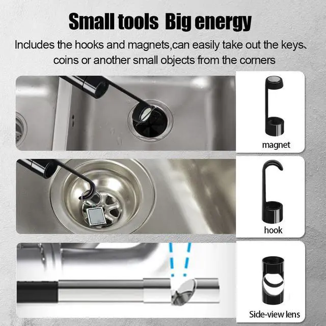 Alt view image 6 of 7 - VisiPowe Triple Lens For Car Repair Home Appliance Maintenance struture Sewer Inspection 4.3'' IPS Screen Industrial Endoscope HD1080P+6pcs Leds Pipe Wifi Borescope IP67 Cable Length 10m/32.8ft Camera