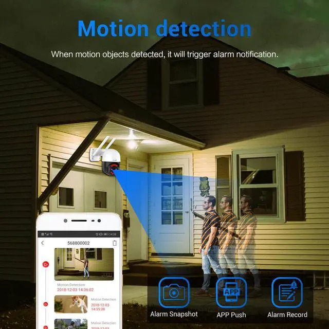 Alt view image 4 of 7 - ESCAM QF212 4MP 8Xzoom far&close two lens two screens viewing Pan/Tilt AI Humanoid Detection Auto Tracking Cloud Storage Waterproof WiFi IP Camera with Two Way Audio Night Vision