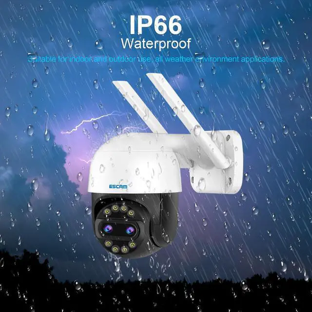 Alt view image 5 of 7 - ESCAM QF212 4MP 8Xzoom far&close two lens two screens viewing Pan/Tilt AI Humanoid Detection Auto Tracking Cloud Storage Waterproof WiFi IP Camera with Two Way Audio Night Vision