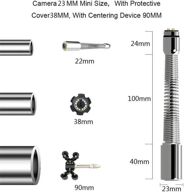 Alt view image 6 of 7 - VisiPower 8 hours continuous use  Pipe Inspection Camera 9Inch IPS 1080P Screen and Self-Leveling 7mm Cable 512HZ Locator Video+Audio Recording 5X Image Enlarge+Meter Counter length 40m/131ft