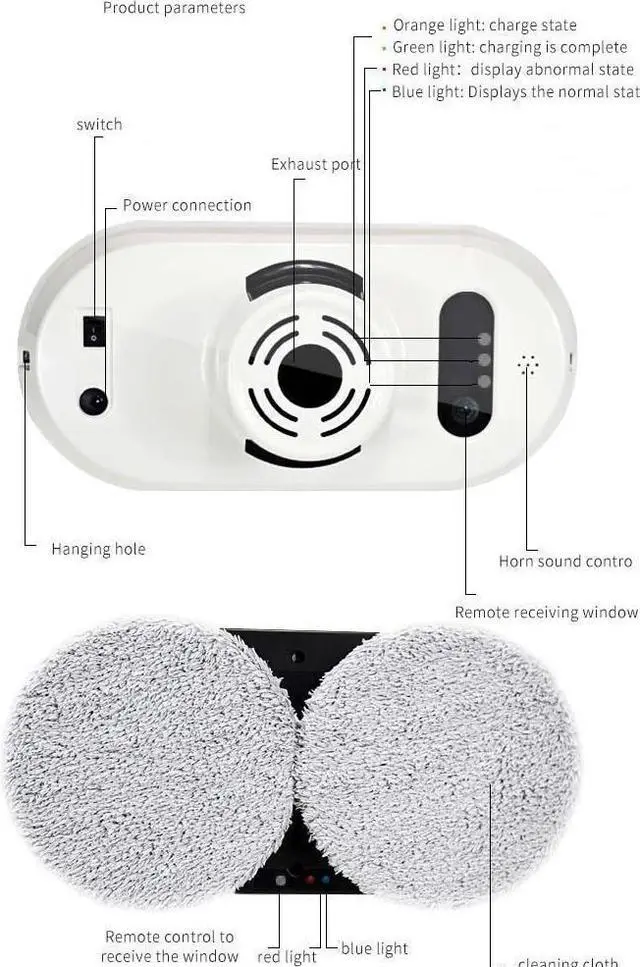 Alt view image 3 of 11 - Remote Control Smart Robot household High Rise Windows  Cleaner Glass Blot Dust Cleaning machine Y33  hands-free