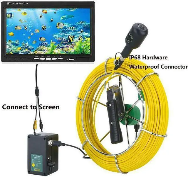 Alt view image 6 of 7 - 1080P HD Dual Lens Endoscope 9inch Inspection DVR Video Camera 16GSD card, Sewer Pipeline 50m cable length,4500MA built-in battery