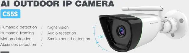 Main image of 3MP wireless WiFi 1080p Night vision H264 Remote monitoring, rainproof and dustproof 2.4GHz WIFI + RJ45 cloud storage IP Camera