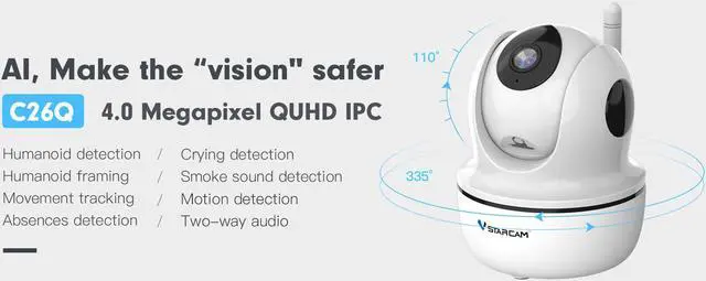 Main image of 4MP CMOS wireless two-way voice Night vision TF card rainproof and dustproof 2.4G+5.8G WIFI + RJ45 cloud storage IP Camera 4mm CS26Q