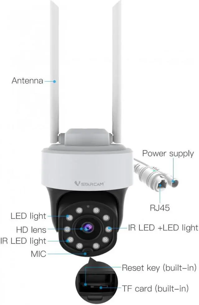 Alt view image 2 of 4 - Vstarcam Cruise 4MP 2.4G 5G Wifi IP Camera Outdoor Human Detection Video Surveillance 2-Way Audio Color Night Vision Dual-antenna Security Camera AI Humanoid Tracking