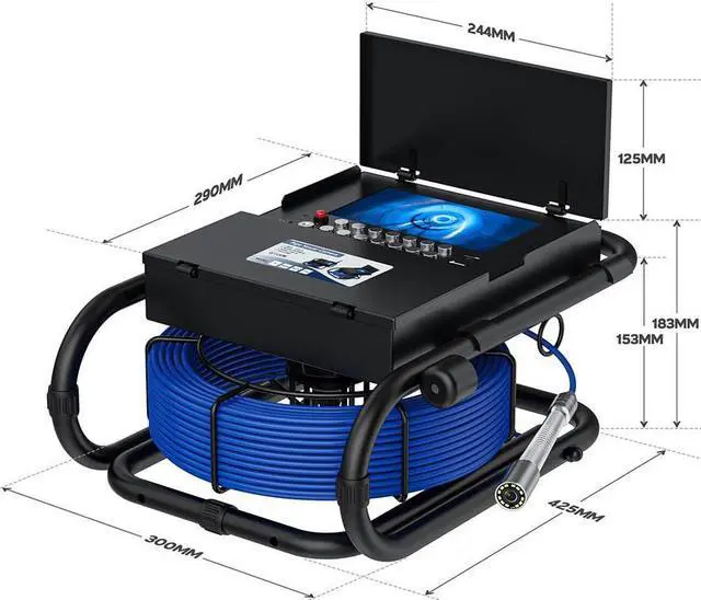 Alt view image 5 of 14 - VisiPower Waterproof Meter Counter DVR Drain Sewer Inspection Video Camera video Endoscope Camera Borescope camera with and Self-Leveling 512HZ Locator Cable Length 20m/65ft