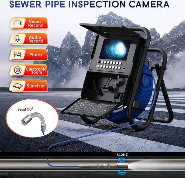 Main image of VisiPower Waterproof Meter Counter DVR Drain Sewer Inspection Video Camera video Endoscope Camera Borescope camera with and Self-Leveling 512HZ Locator Cable Length 20m/65ft