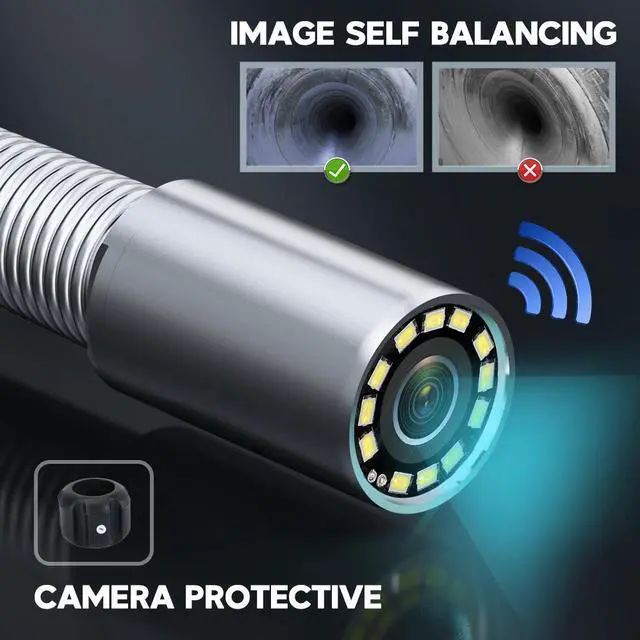Alt view image 3 of 7 - 50M Waterproof Meter Counter DVR Drain Sewer Inspection Video Camera video Endoscope Camera Borescope camera with and Self-Leveling 512HZ Locator