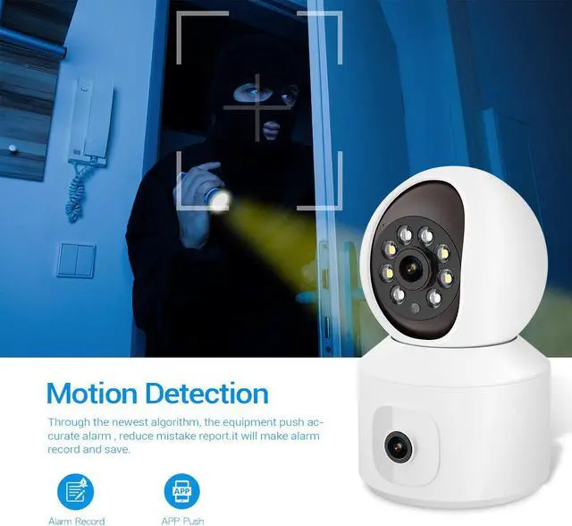 Alt view image 4 of 14 - WiFi 3MP dual lens dual light Outdoor Smart Alarm IR IP Camera 2 Way Audio Pan/Tilt Motion Detection Cloud Storage Waterproof