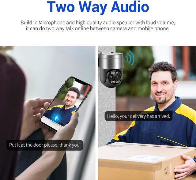 Alt view image 4 of 7 - 4MP 4mm-12mm 8X zoom Dual-Lens Dual-Light Source Wifi Indoor Security Camera Full Color Night Vision Human Motion Detection Two-Way Audio Home Camera Pan 355° Tilt 90° PTZ Smart Surveillance Camera