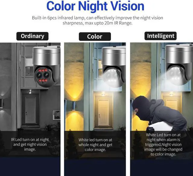 Alt view image 6 of 7 - 4MP 4mm-12mm 8X zoom Dual-Lens Dual-Light Source Wifi Indoor Security Camera Full Color Night Vision Human Motion Detection Two-Way Audio Home Camera Pan 355° Tilt 90° PTZ Smart Surveillance Camera