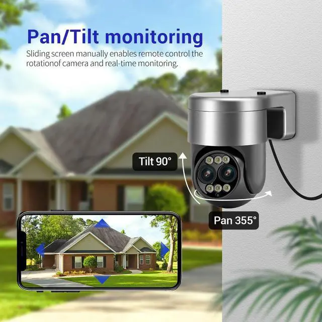 Alt view image 3 of 7 - 4MP 4mm-12mm 8X zoom Dual-Lens Dual-Light Source Wifi Indoor Security Camera Full Color Night Vision Human Motion Detection Two-Way Audio Home Camera Pan 355° Tilt 90° PTZ Smart Surveillance Camera