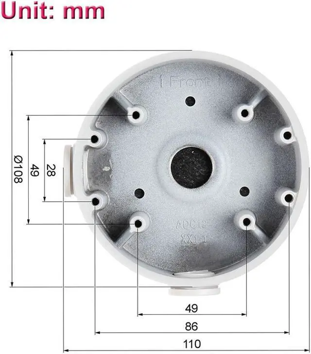 Alt view image 4 of 4 - PFA139 Junction Box for IP Camera IPC-HDW4631C-A, IPC-HDW4431EM-AS, HDW4831EM-ASE