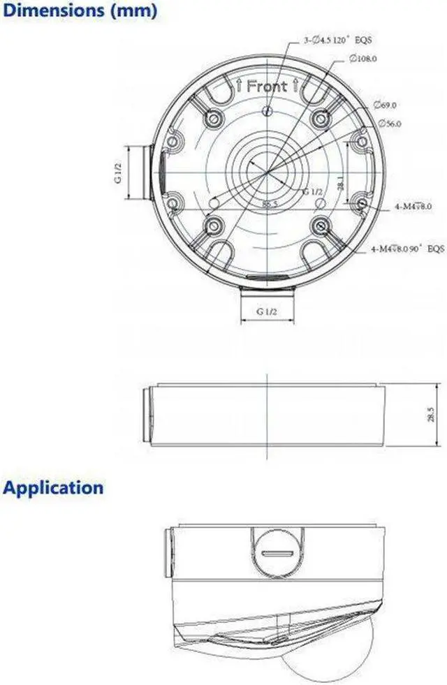 Alt view image 3 of 4 - PFA139 Junction Box for IP Camera IPC-HDW4631C-A, IPC-HDW4431EM-AS, HDW4831EM-ASE