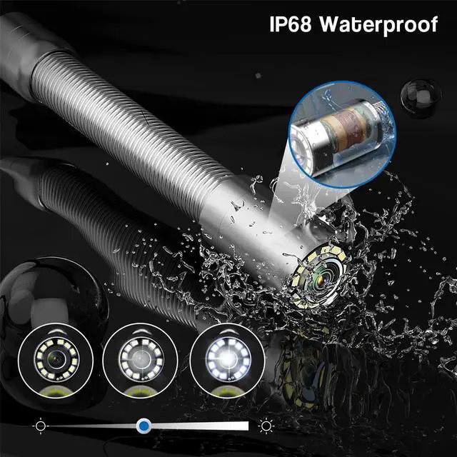 Alt view image 3 of 7 - VisiPower 4.3" Monitor Video Recording Drain Sewer Pipe Inspection Camera Industrial Endoscope  Head dia 22MM IP68 waterproof for Water supply / air / lead pipelines Detection Cable Length 10m/32ft