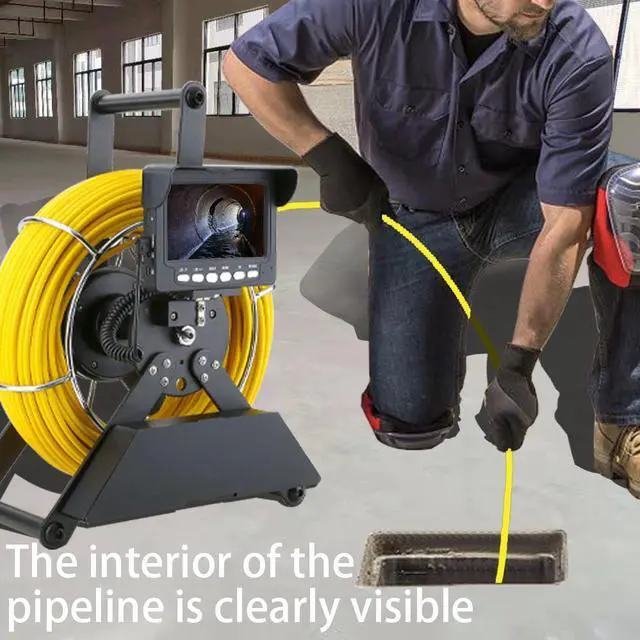 Alt view image 7 of 7 - VisiPower 4.3" Screen Sewer Pipe Drain Inspection Camera Pipeline Endoscope, DVR video recording with 8 LED Lights for Plumber, Inspection Equipment, Camera head dia 17MM Cable Length 20m/65ft