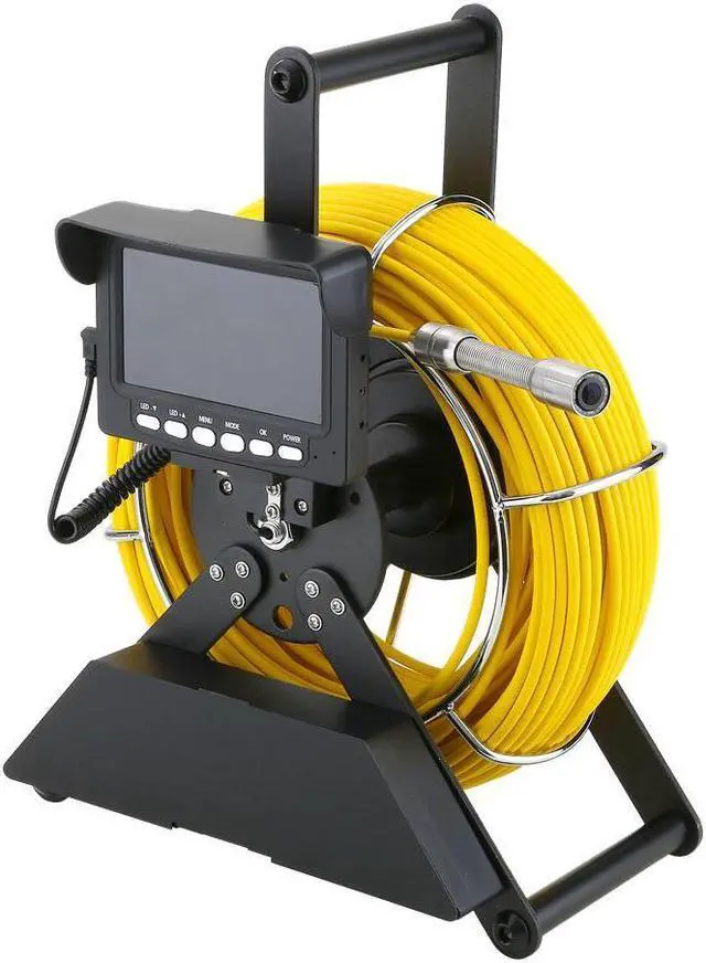 Main image of VisiPower 4.3" Monitor Drain Inspection Camera Pipeline Industrial Endoscope, with 4500mah Battery with 12 LED Lights for Plumber, Inspection Equipment, Camera head dia 22MM Cable Length 20m/65ft