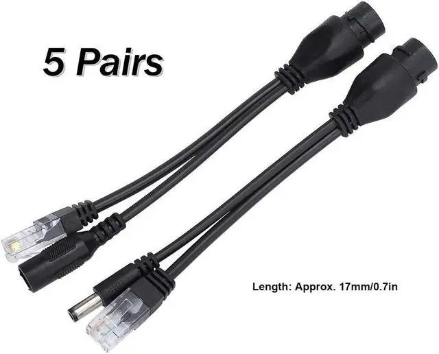 Main image of 5PCS PoE Injector POE Splitter Kit DC12V Adapter Cable Standard Network for Surveillance Camera CCTV IP Camera