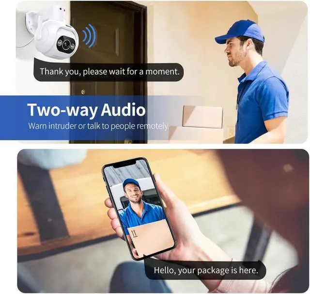 Alt view image 4 of 7 - 4MP WIFI Rotated Pan 355° / Tilt 90° Sound/Light Alarm Dual-light Full Color night vision 10X zoom IP Camera humanoid detection & tracking intelligent 2-way audio indoor Security Surveillance Camera