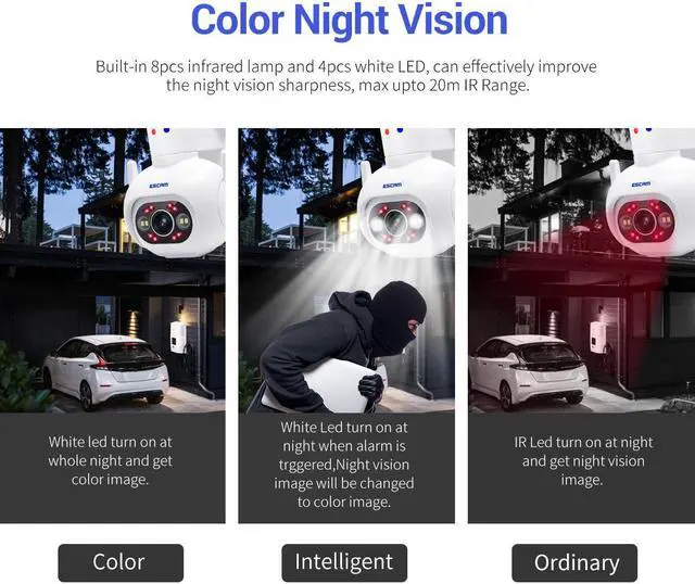 Alt view image 7 of 7 - 4MP WIFI Rotated Pan 355° / Tilt 90° Sound/Light Alarm Dual-light Full Color night vision 10X zoom IP Camera humanoid detection & tracking intelligent 2-way audio indoor Security Surveillance Camera