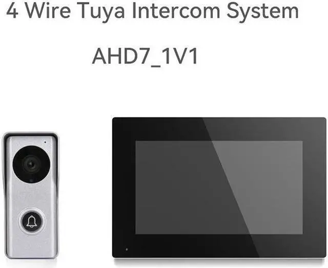 Alt view image 5 of 7 - 7" Screen 1080P 2MP HD Wired WiFi Video Doorbell Intercom System, Remote Phone Tuya APP Control, Support Phone unlock, Video Recording, 2-Way Audio, Motion Detection, IR Camera, 1 doorbell + 1 monitor