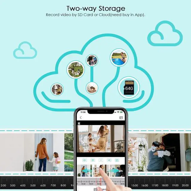 Alt view image 6 of 7 - 2MP Light Bulb Security Wireless 2.4GHz WiFi Camera Smart Home Surveillance Screw E27 Light Bulb Socket Spotlight Full Color Night Vision 2-Way Talk Motion Alarm 360° Lightbulb Indoor IP Cameras